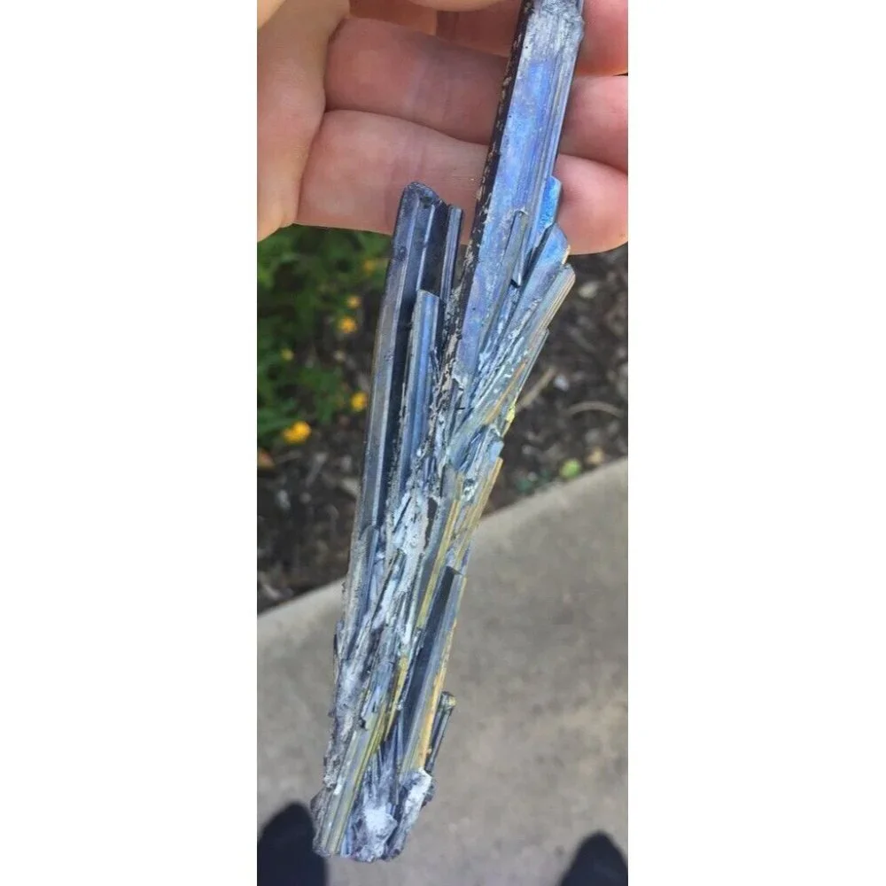 Stibnite Antimony Metal Mined Crystal Cluster 10 Inch Length Striations 163.4g‎